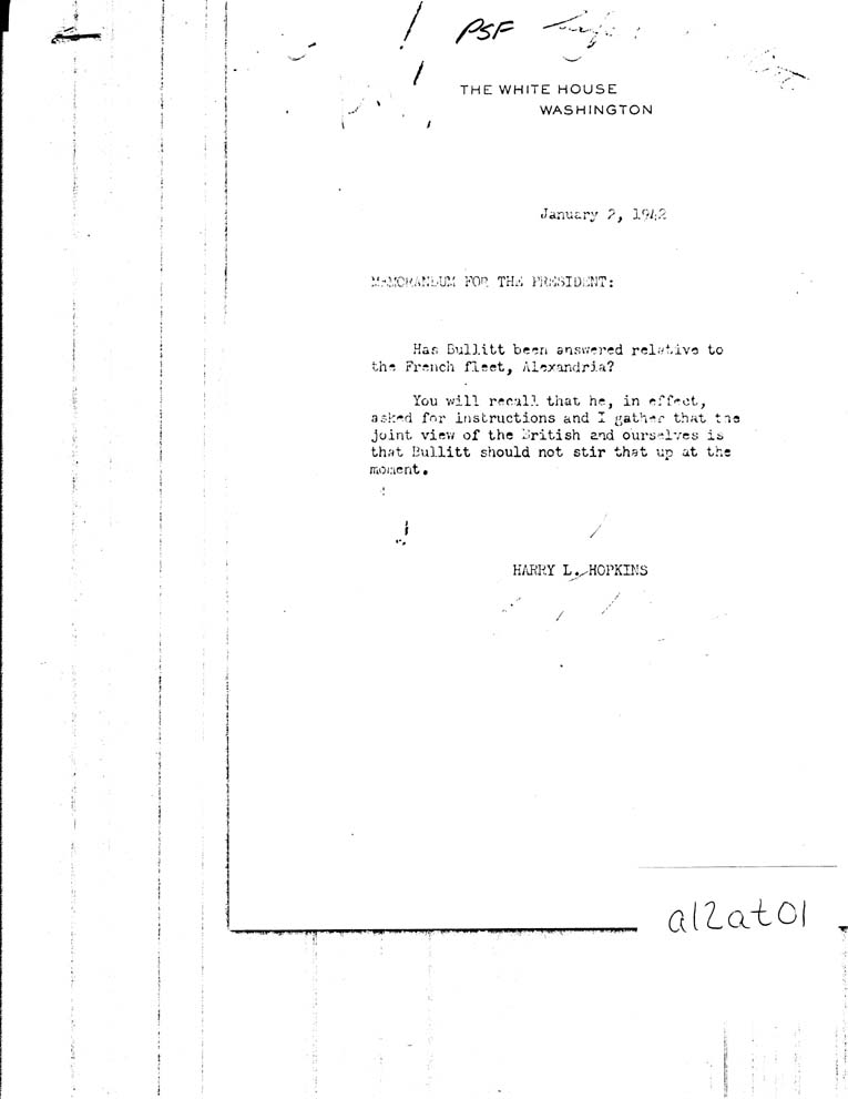 [a12at01.jpg] - FDR to Bullitt 1/2/42