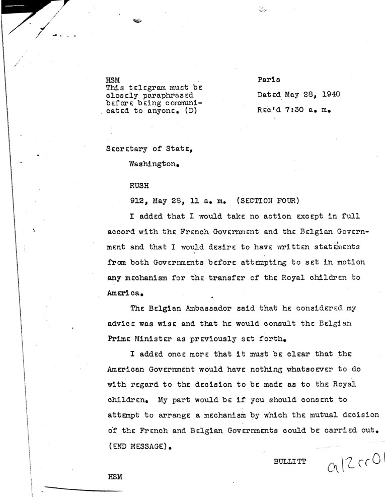 [a12rr01.jpg] - FDR to Bullitt 5/28/40