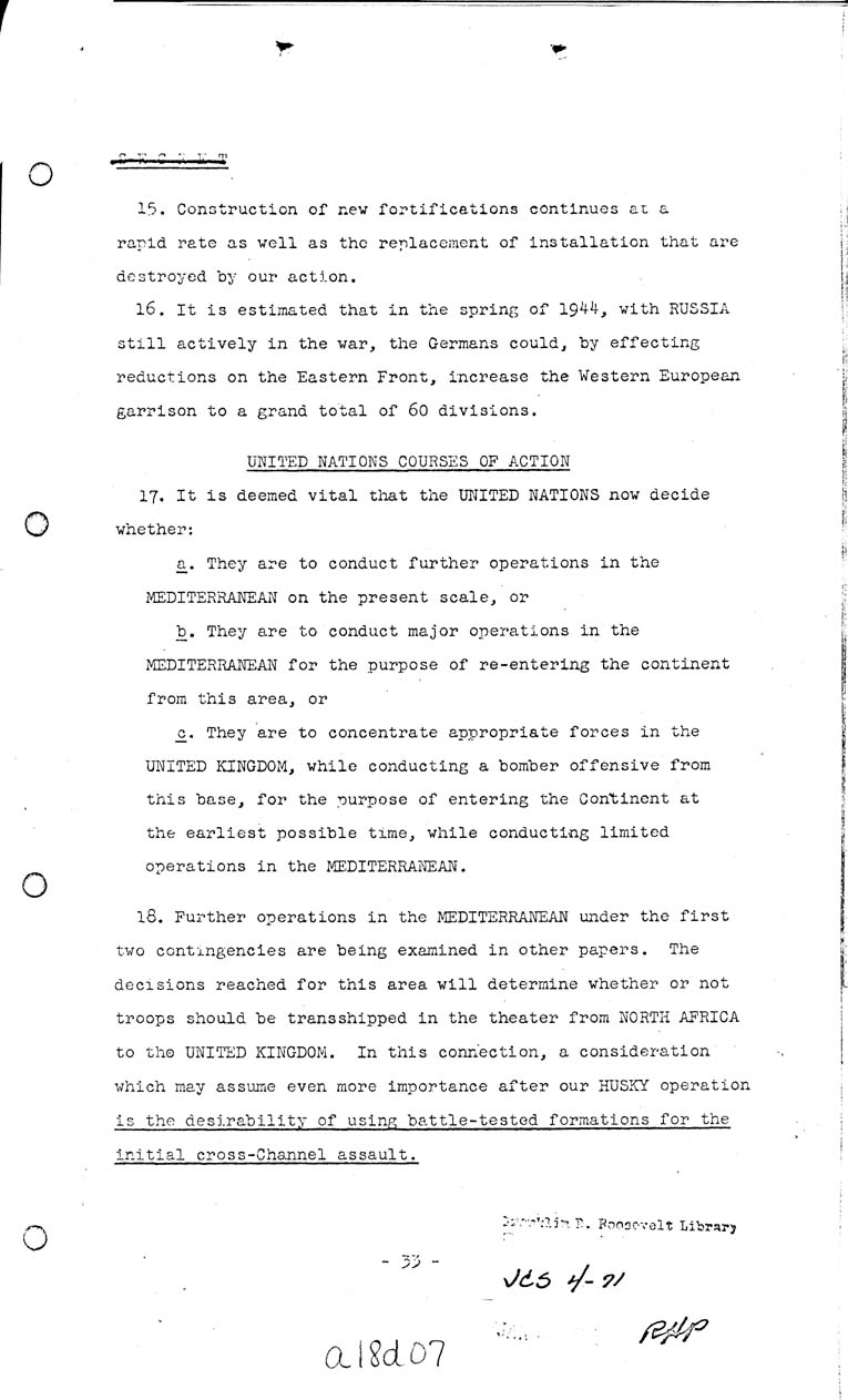 [a18d07.jpg] - Joint Chiefs of Staff, Invasion of the European Continent From The United Kingdom in 1943-1944 (J.C.S. 291/1) May 8, 1943