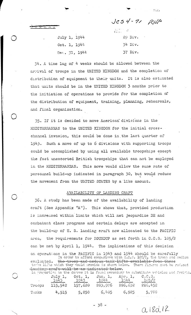 [a18d12.jpg] - Joint Chiefs of Staff, Invasion of the European Continent From The United Kingdom in 1943-1944 (J.C.S. 291/1) May 8, 1943