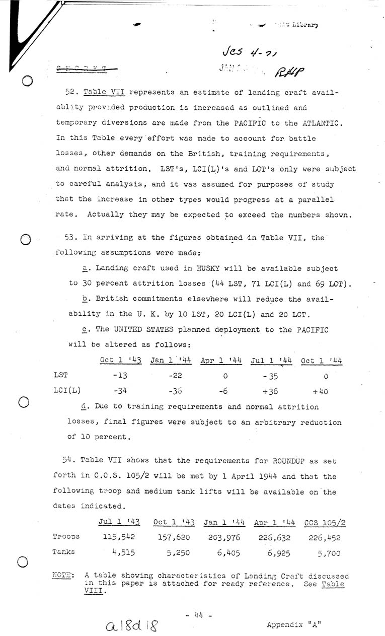 [a18d18.jpg] - Joint Chiefs of Staff, Invasion of the European Continent From The United Kingdom in 1943-1944 (J.C.S. 291/1) May 8, 1943