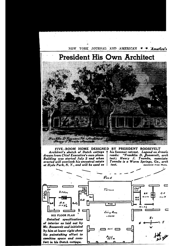 [a901am01.jpg] - Newspaper clippings of the President's new Home