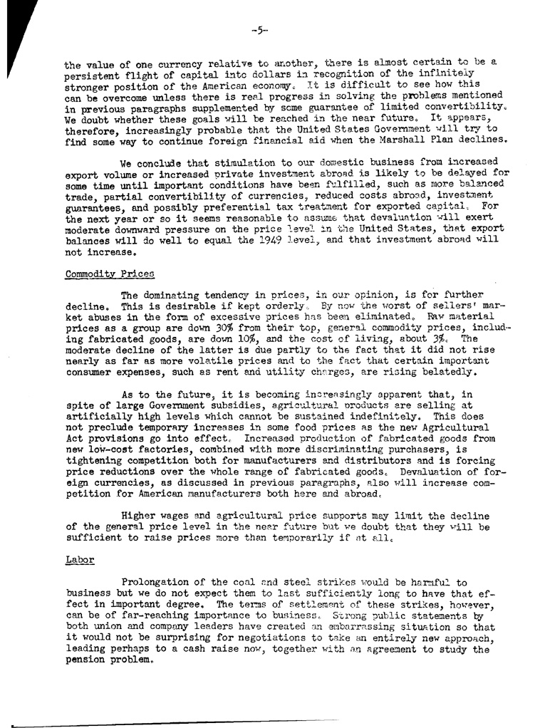 [a901bd05.jpg] - Statement of Business and Investment Prospects November 1, 1949