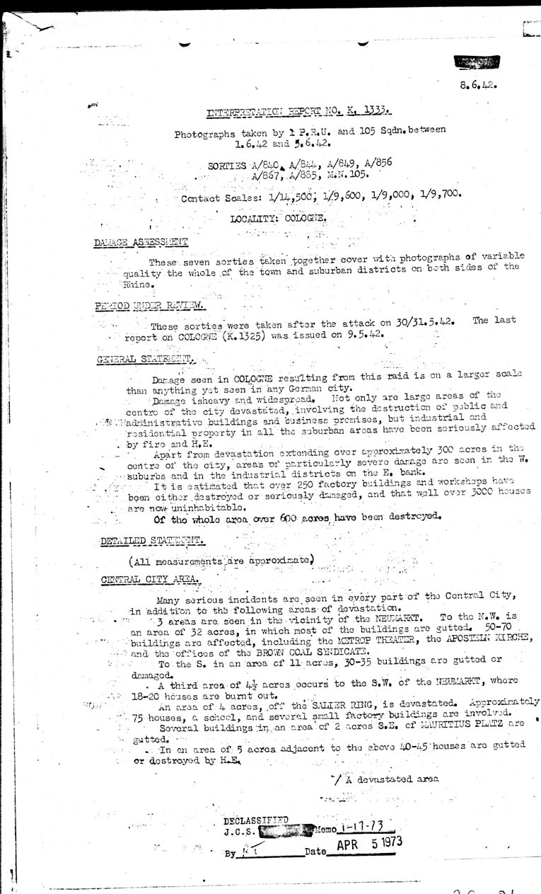 [a26y01.jpg] - Interpretation Report No. K. 1333       6/8/42