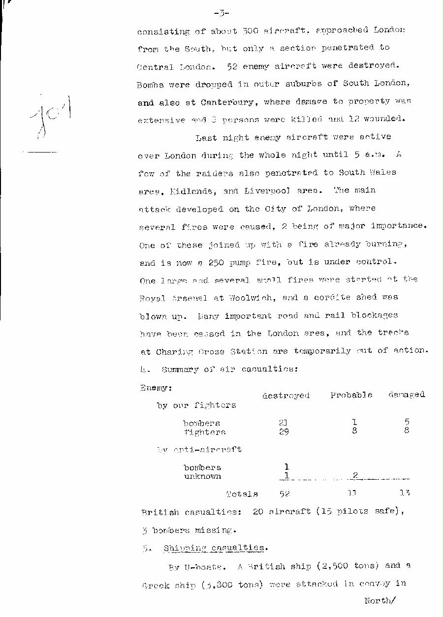 [a310j04.jpg] - Telegram dispatched from London re:military situation. 9/10/40 - Page 3