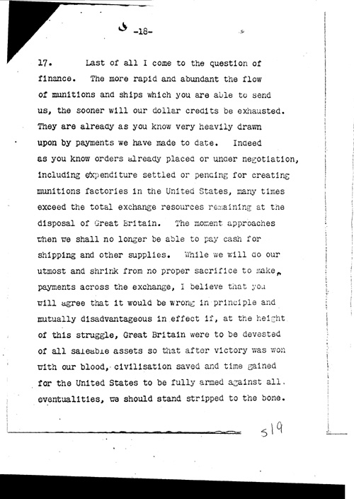 [a311s19.jpg] - Lord Lothian to Cordell Hull, Secretary of State Letter to President 12/8/40