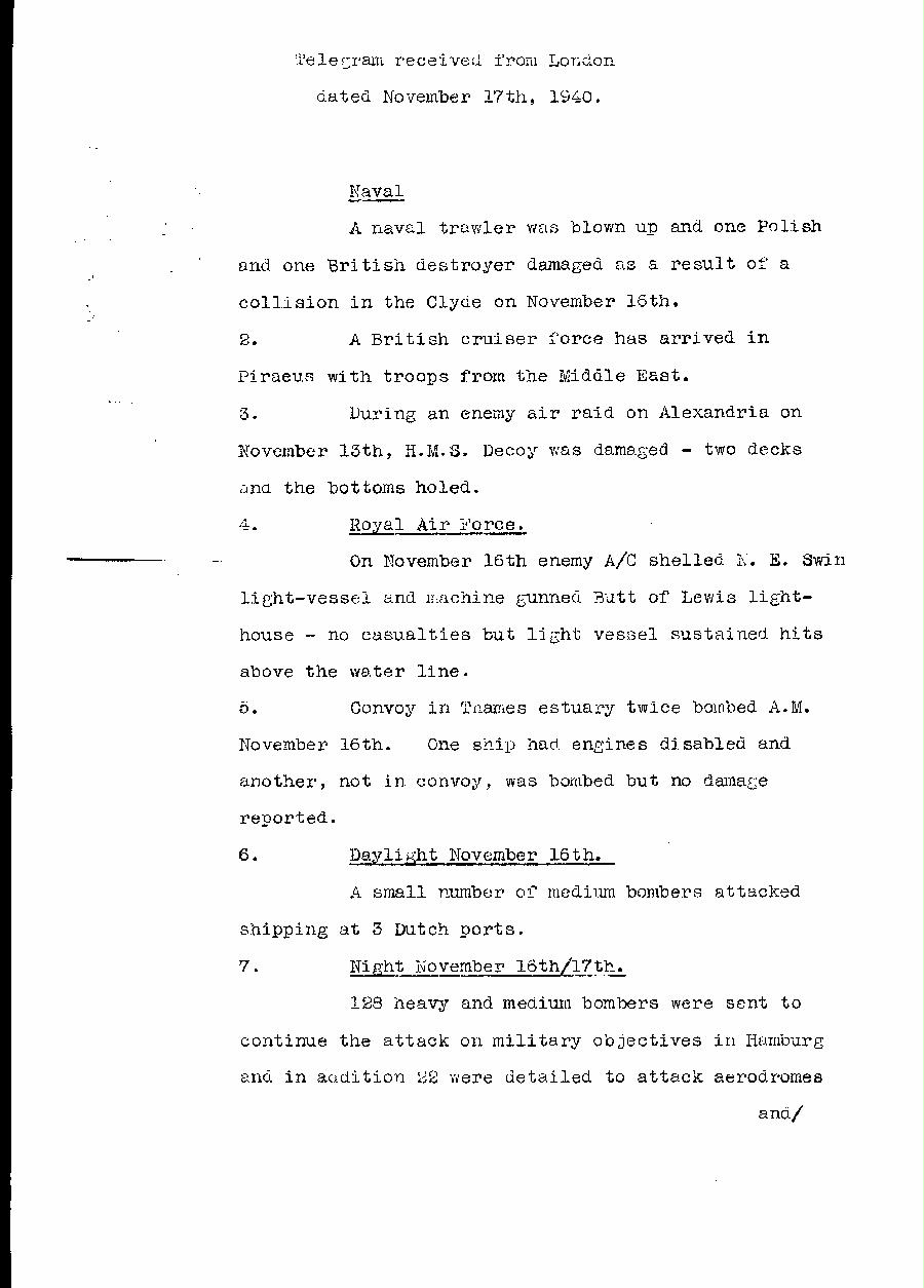 [a313p02.jpg] - Report from London on military situation 11/17/40 - Page 1