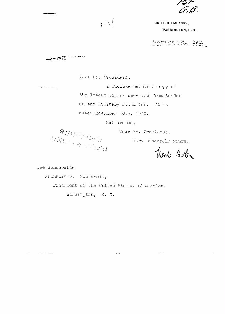 [a313r01.jpg] - Cover letter,Butler--> FDR 11/20/40