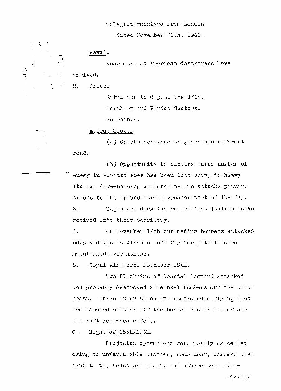 [a313r02.jpg] - Report from London on military situation 11/20/40 - Page 1