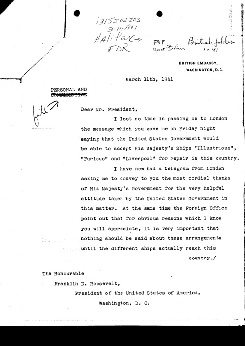 [a315i02.jpg] - Halifax-->FDR 3/11/1941