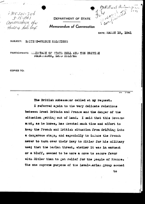 [a315j01.jpg] - Conversation b/w Hull & Halifax 3/15/1941