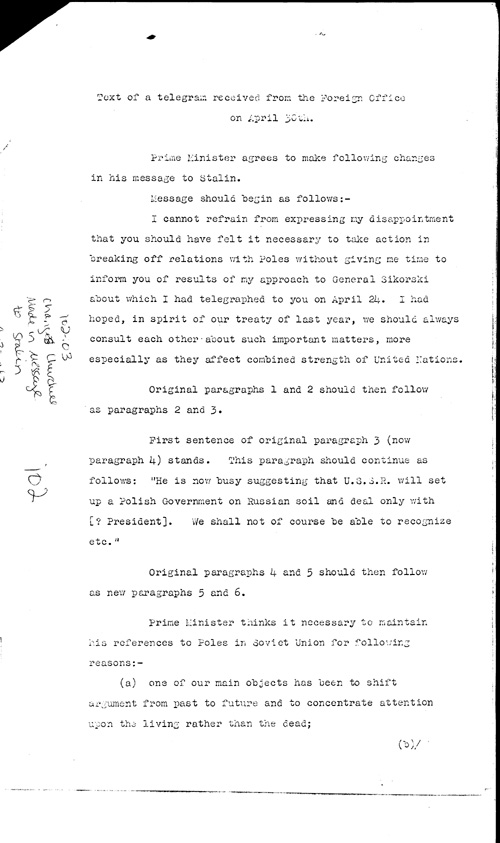 [a334i02.jpg] - Changes Churchill made in message to Stalin 4/30/43