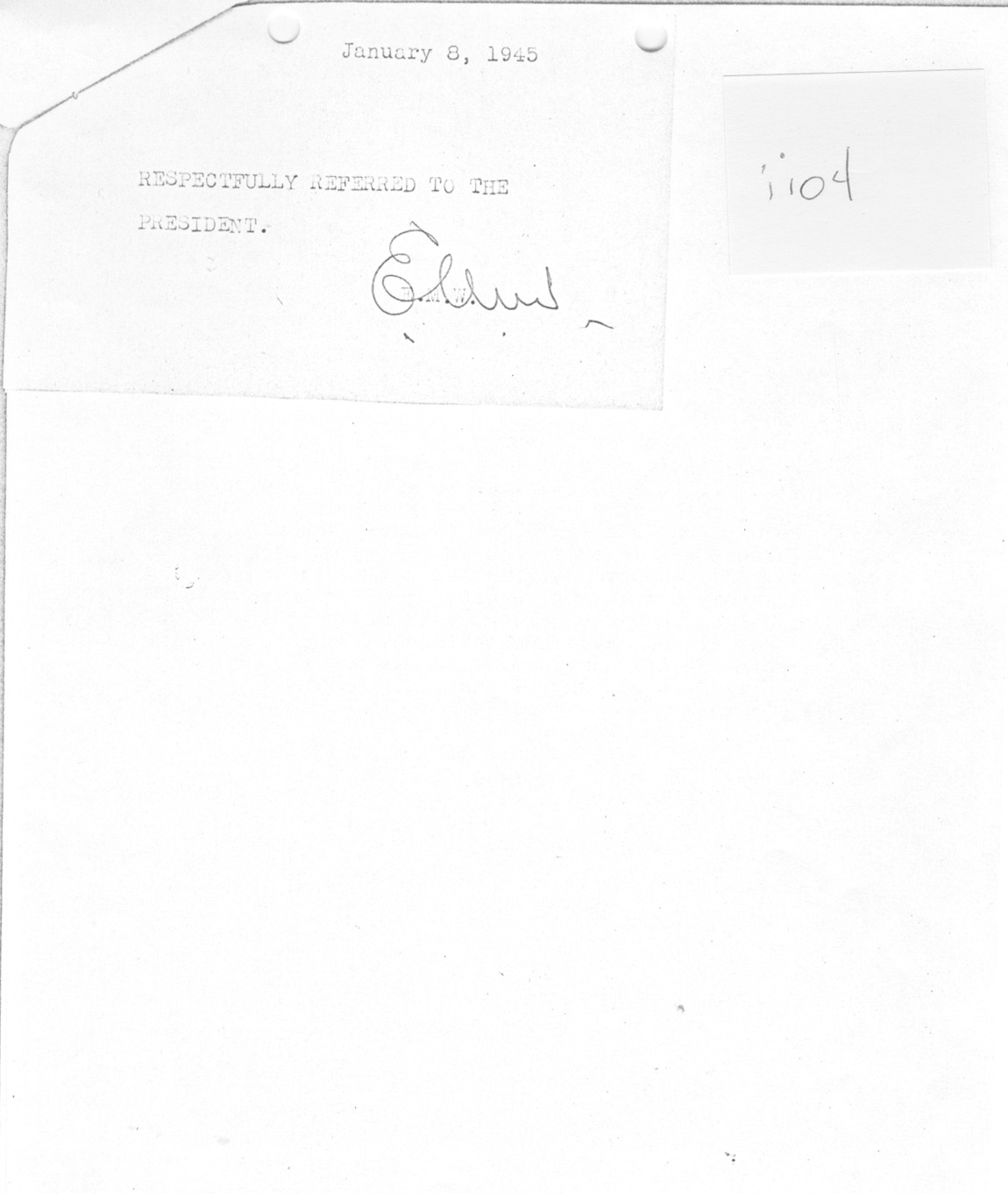 [a335ii04.jpg] - Note from Eleanor [Roosevelt! 1/8/45