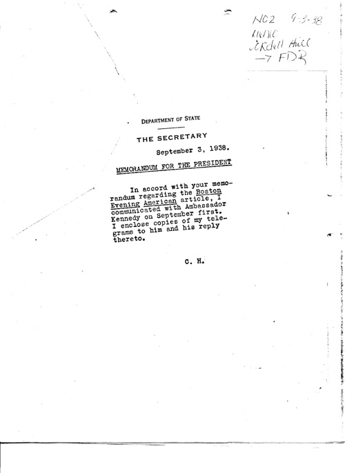 [a339n02.jpg] - Memo, Cordell Hull-->FDR 9/3/38