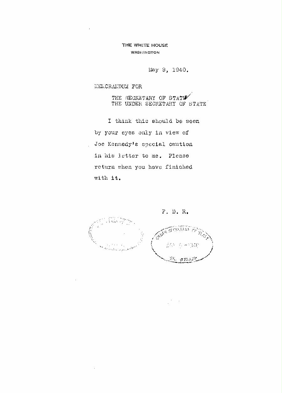 [a340v02.jpg] - Memo: FDR-->Hull and Welles  5/9/40 page2