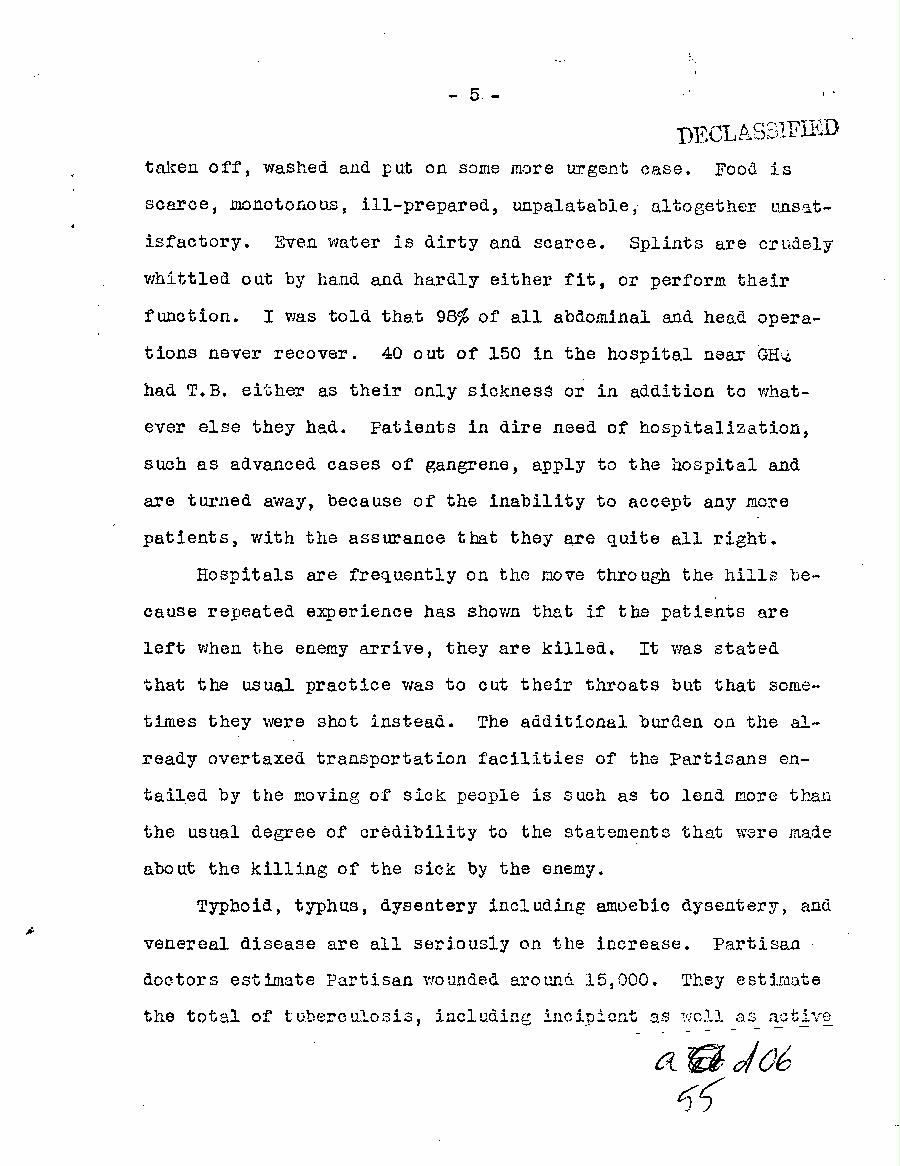 [a55d06.jpg] - Report of Major Weil on this Experience with the Partisans in Jugoslavia