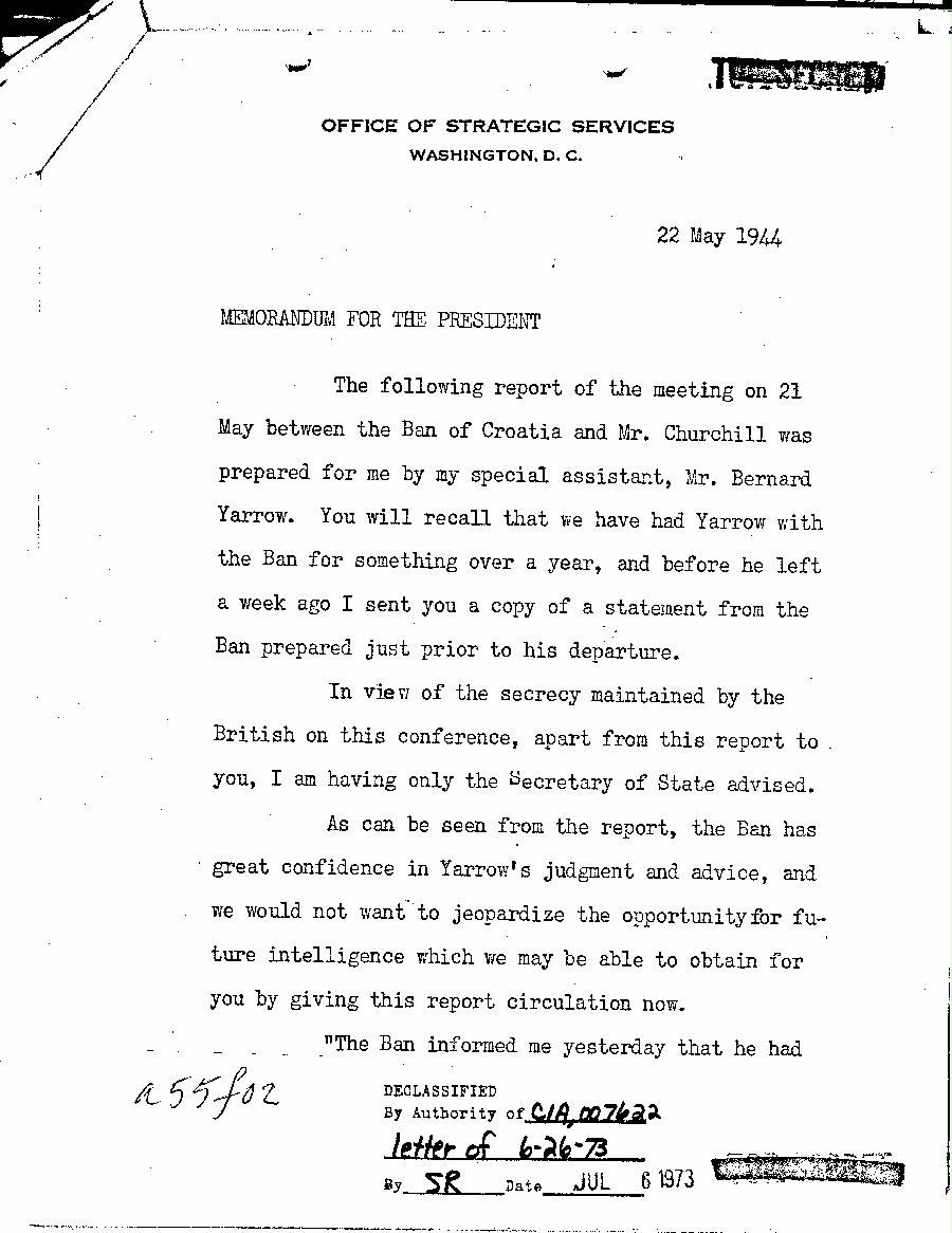 [a55f02.jpg] - Donovan --> FDR - May 22, 1944