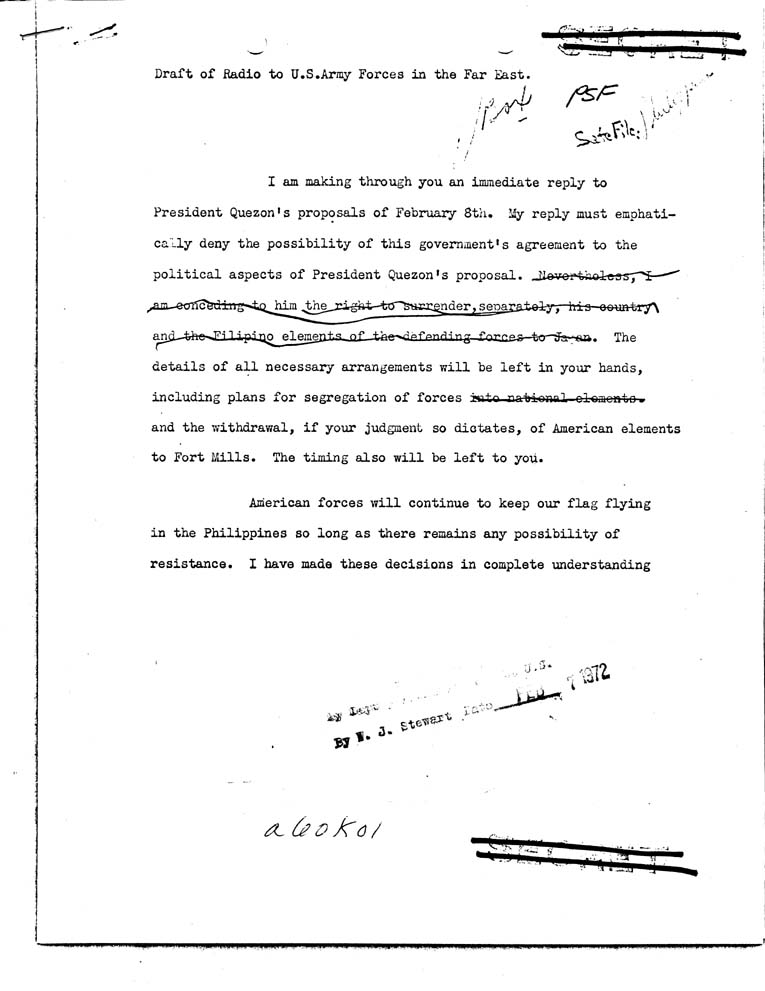 [a60k01.jpg] - FDR to US Army Forces in Far east
