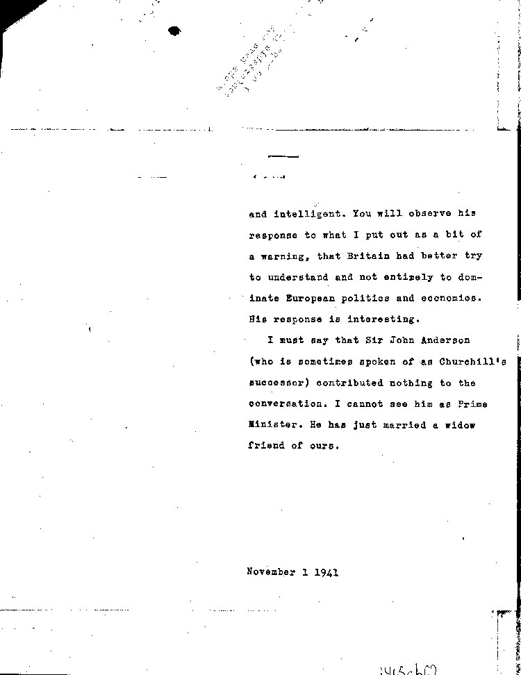 [a465ah02.jpg] - Memorandum for FDR from Taylor 11/1/41