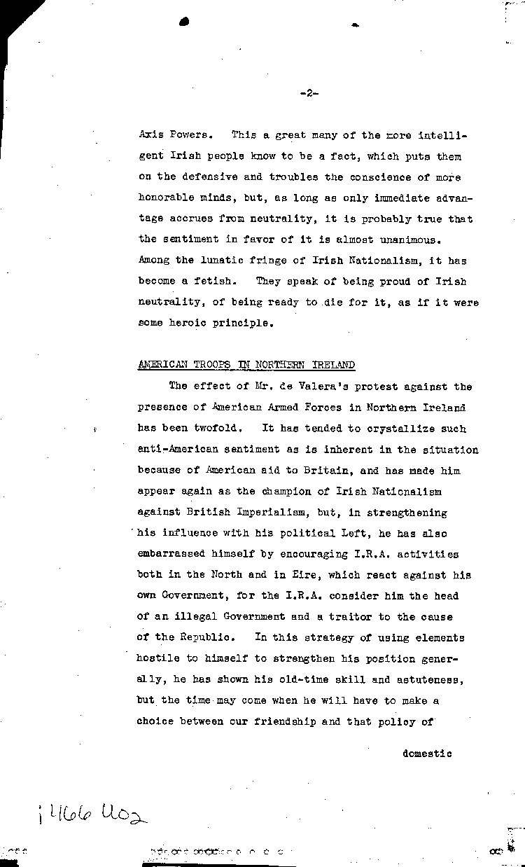 [a466u02.jpg] - memo on State of Ireland 10/10/42