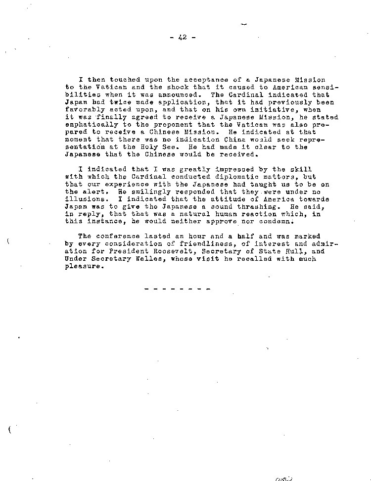 [a467q06.jpg] - Memorandum of Conference Between The Cardinal Secretary of State and Myron Taylor 9/25/42