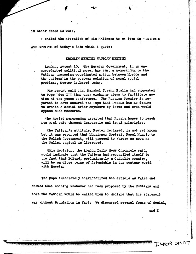 [a469ad07.jpg] - Memo: FDR -->Secretary of State               8/18/44