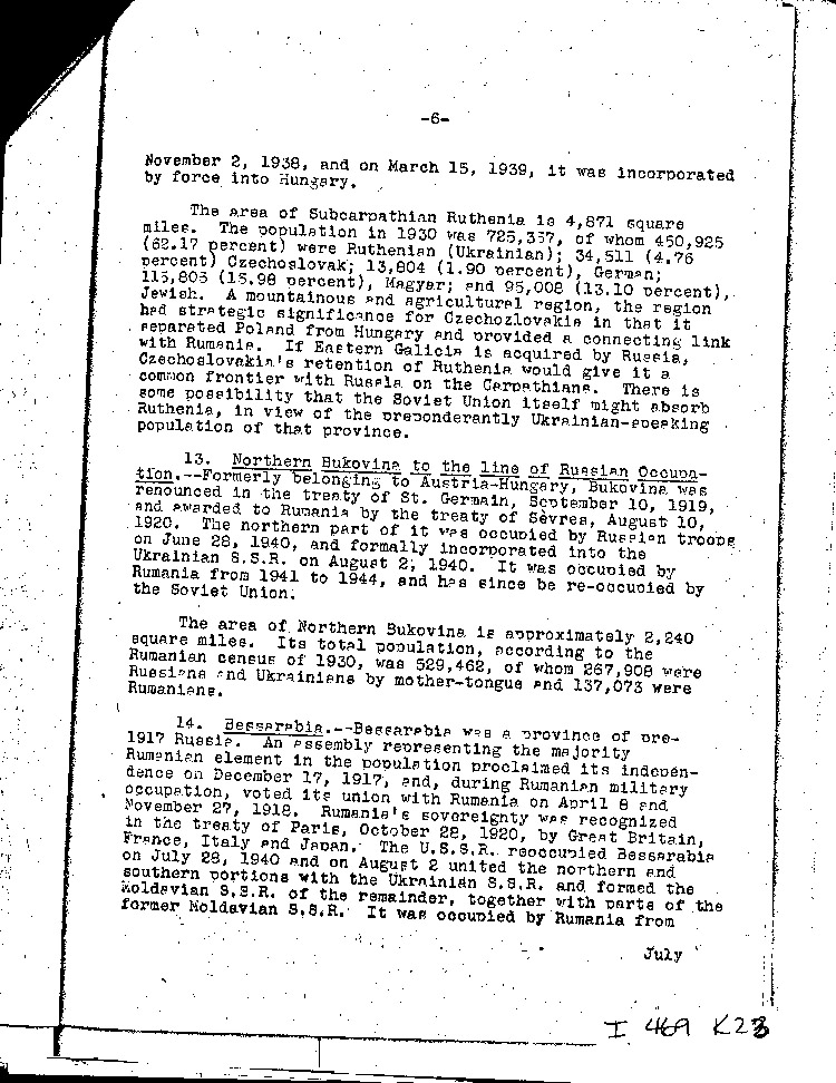 [a469k23.jpg] - Memo:     Myron Taylor --> Miss Tully     6/12/44