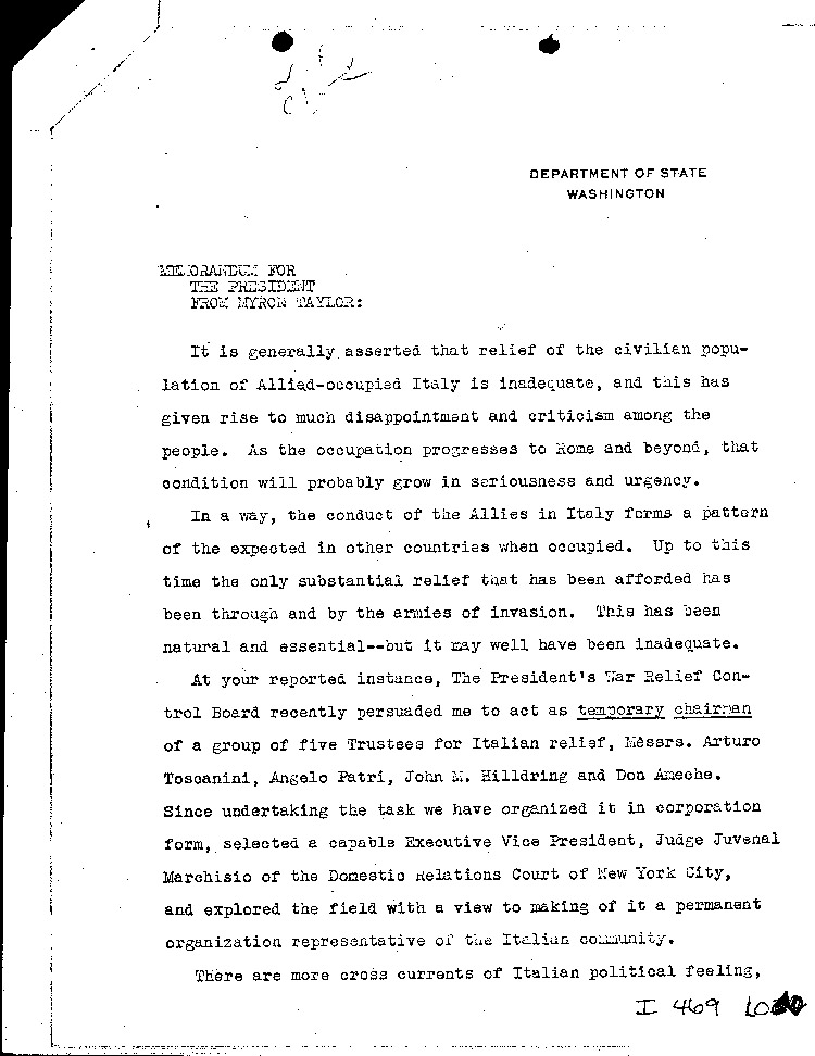 [a469l06.jpg] - Memorandum: FDR --> Secreatary of State     2/21/44