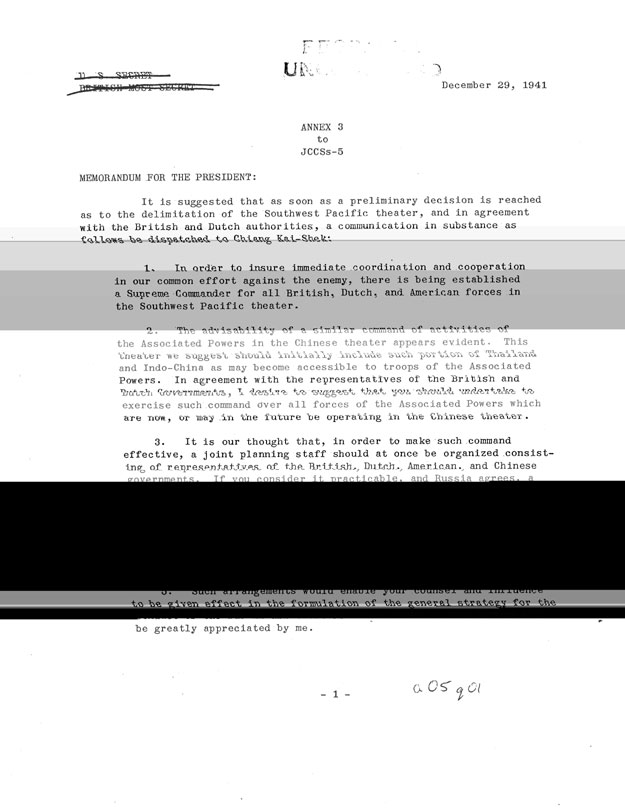 [a05q01.jpg] - Memorandum for the President-December 29, 1941