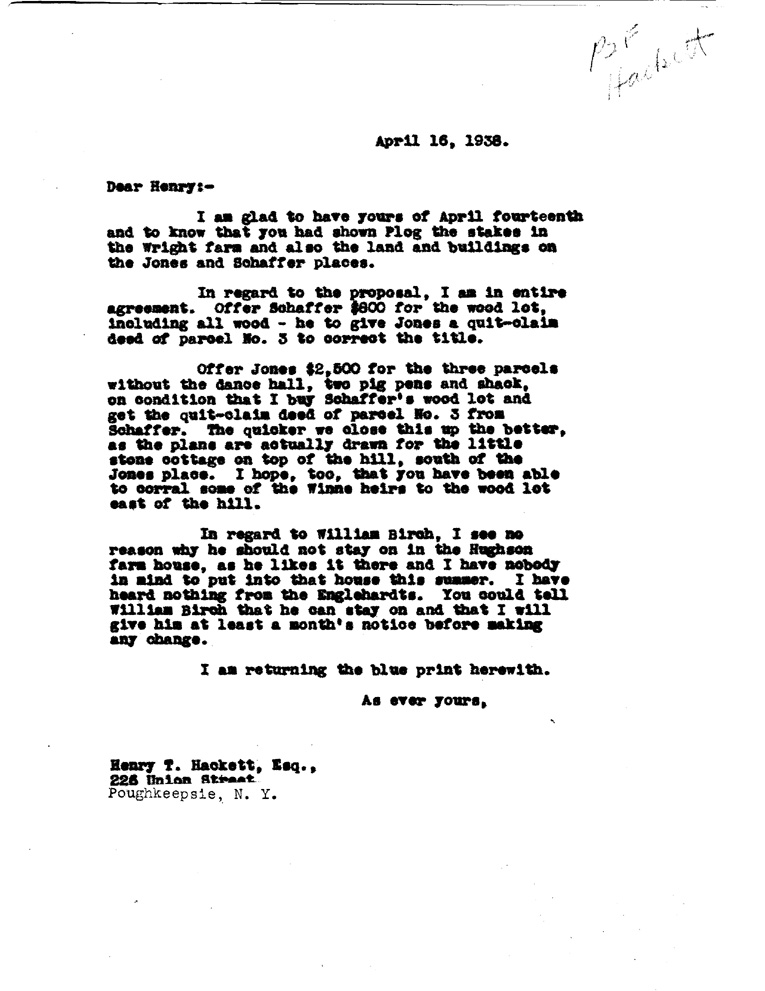 [a908ay01.jpg] - Letter to FDR From Mrs. Backer November 18, 1937