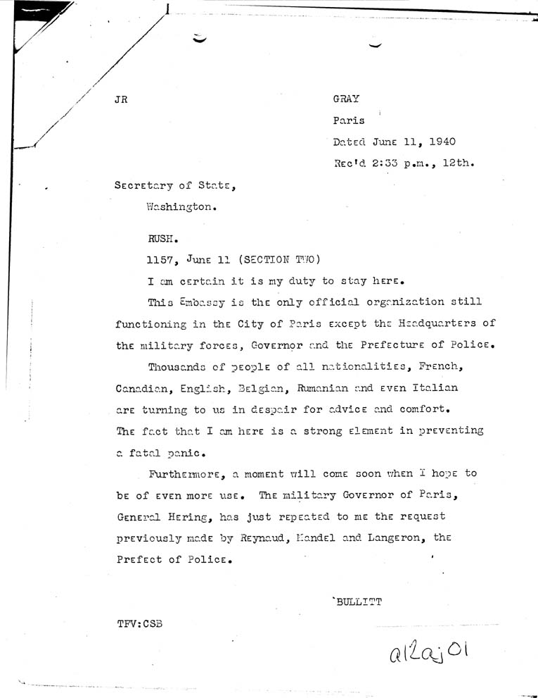 [a12aj01.jpg] - FDR to Bullitt 6/12/40