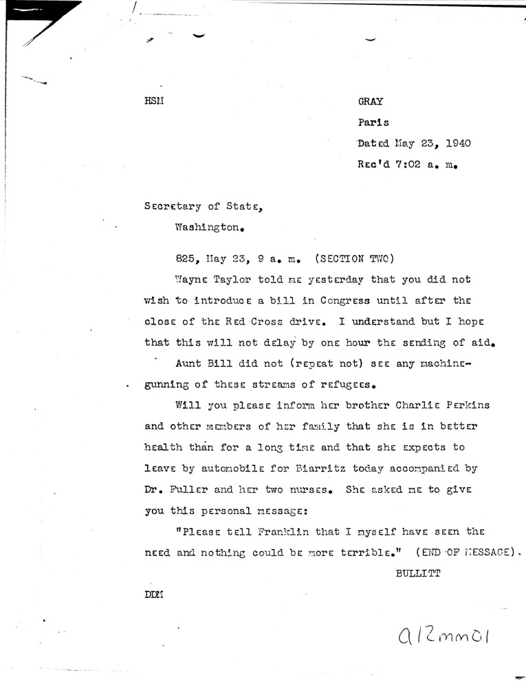 [a12mm01.jpg] - FDR to Bullitt 5/23/40