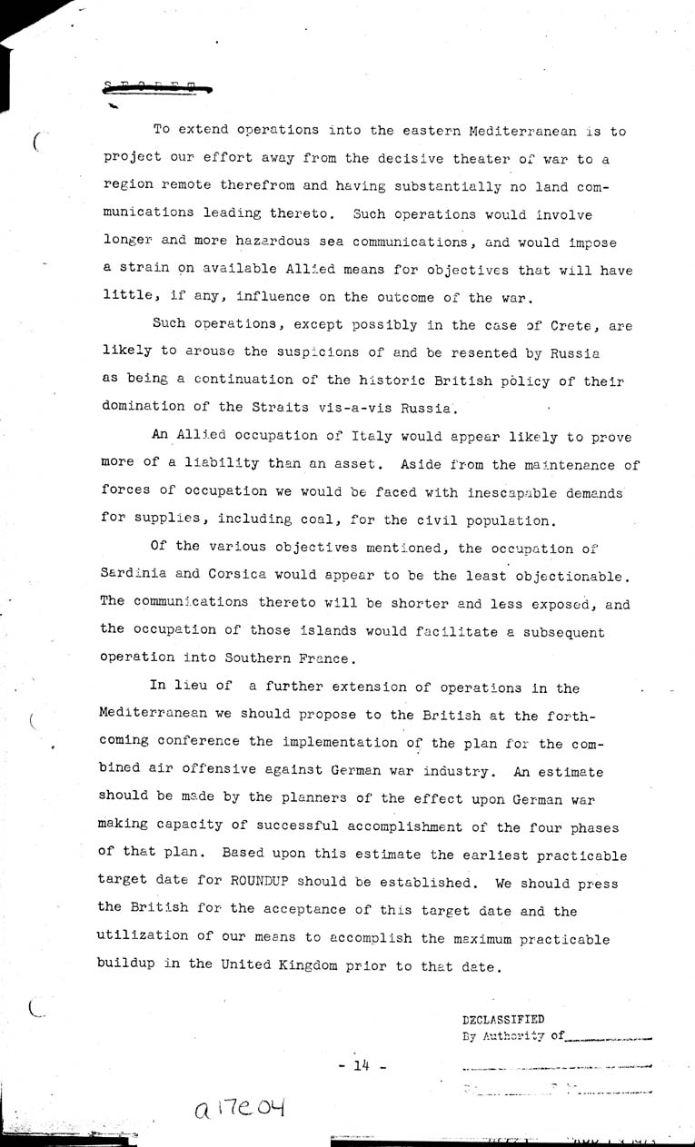 [a17e04.jpg] - Current British Policy and Strategy in Relationship to U.S. 5/8/43