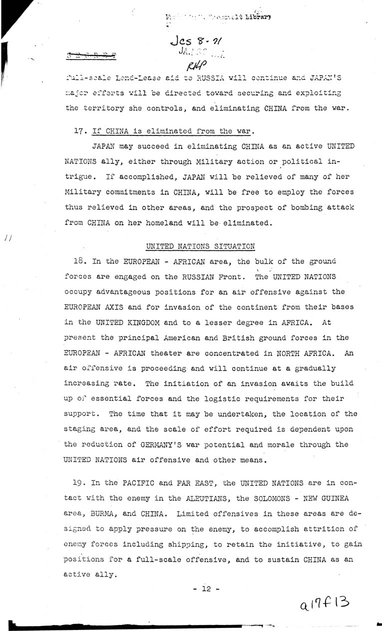 [a17f13.jpg] - Global Estimate of the Situation 1943-44