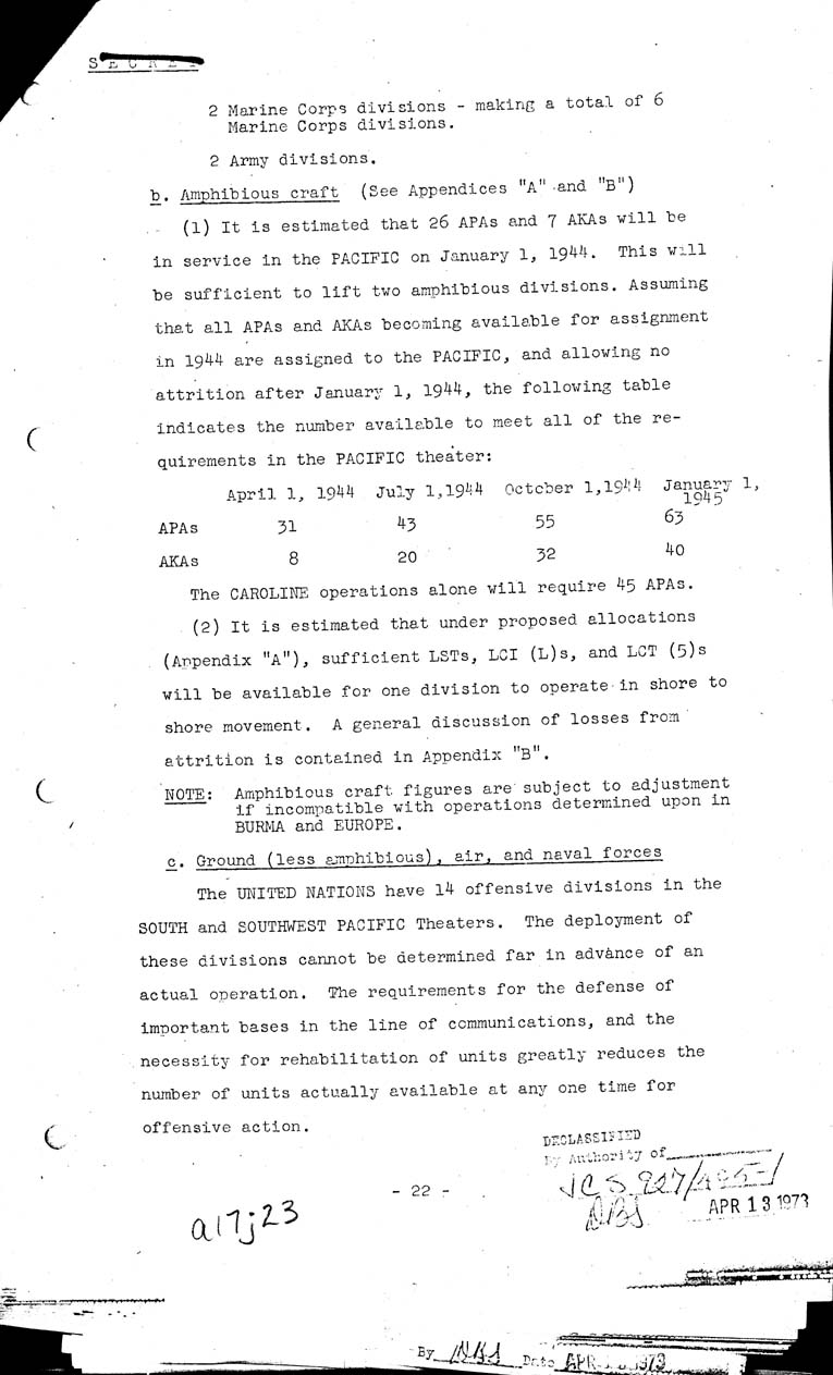 [a17j23.jpg] - Operations in the Pacific and Far East 1943-44 5/12/43