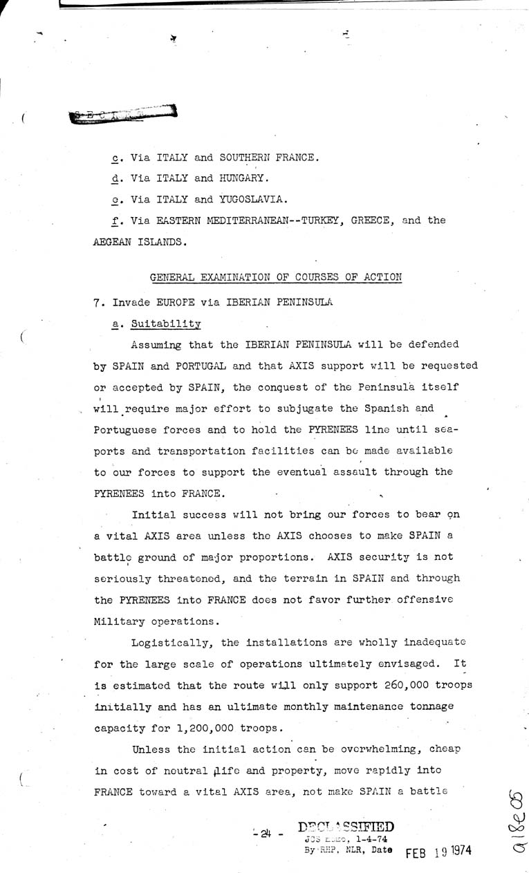 [a18e05.jpg] - Joint Chiefs of Staff, Invasion of the European Continent from the United Kingdom in 1943-1944 (J.C.S. 288/1) May 8, 1943