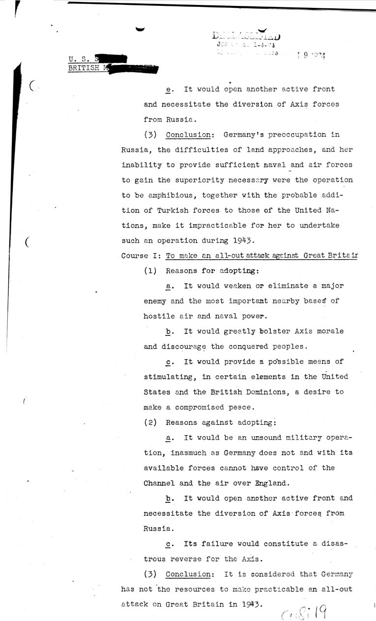 [a18i19.jpg] - Combined Intelligence Committee, German Strategy in 1943. April 8, 1943 (C.I.C 16/1)