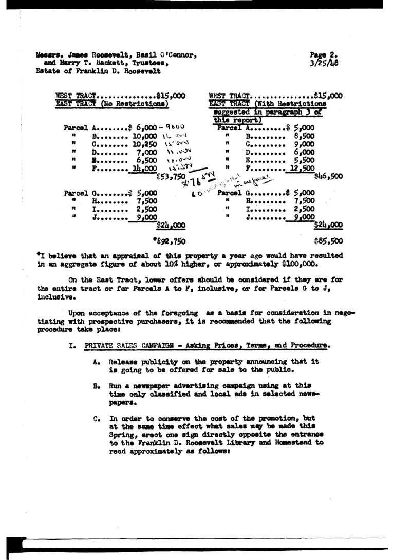 [a903ai02.jpg] - Proposal for Private Sales campaign for FDR estate - General Correspondence