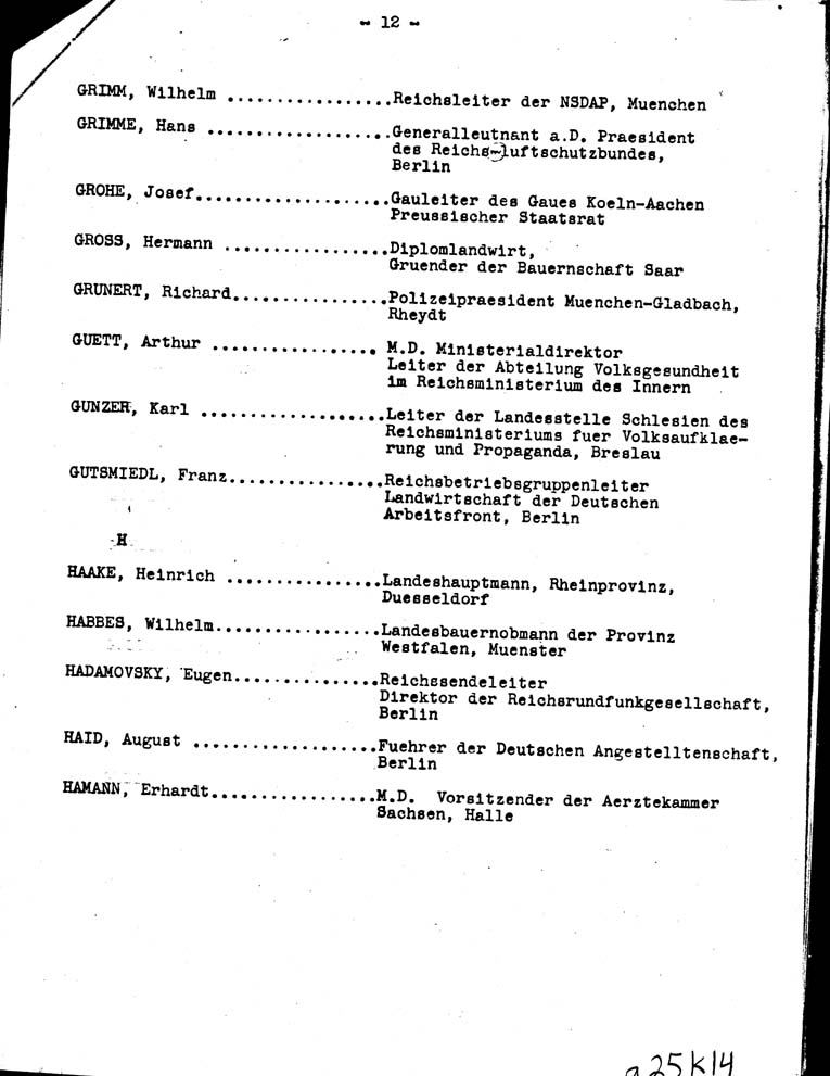 [a25k14.jpg] - Report on Key Nazis 12/14/42