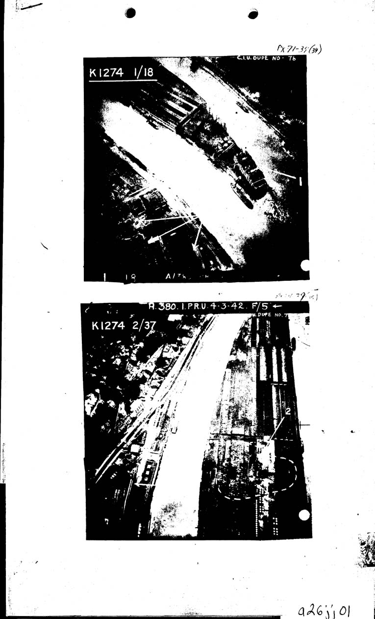 [a26jj01.jpg] - MAP SHOWING C.I.U. PLOT WITH NEG NO A.380.IPRU.4.3.42.F/5  NUMBERED K1274 PAGE - 1