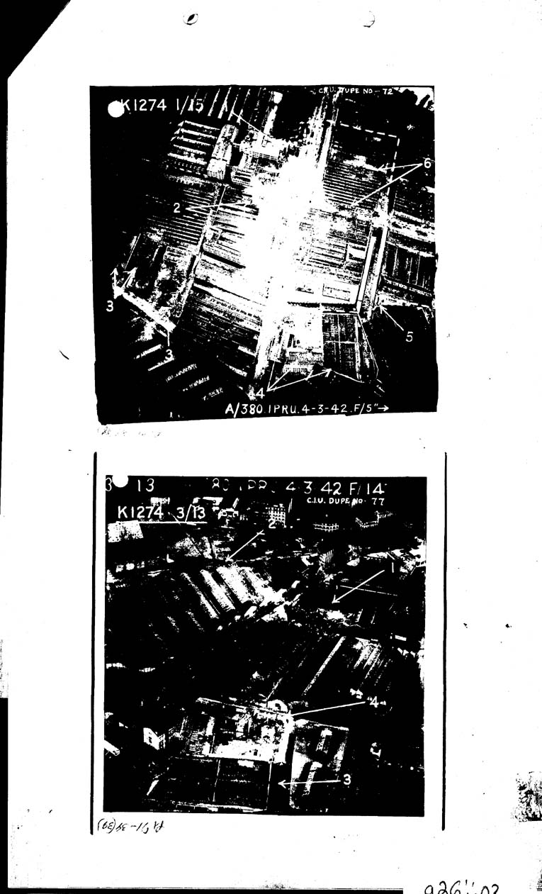 [a26jj03.jpg] - MAP SHOWING C.I.U. PLOT WITH NEG NO A.380.IPRU.4.3.42.F/5  NUMBERED K1274 PAGE - 3