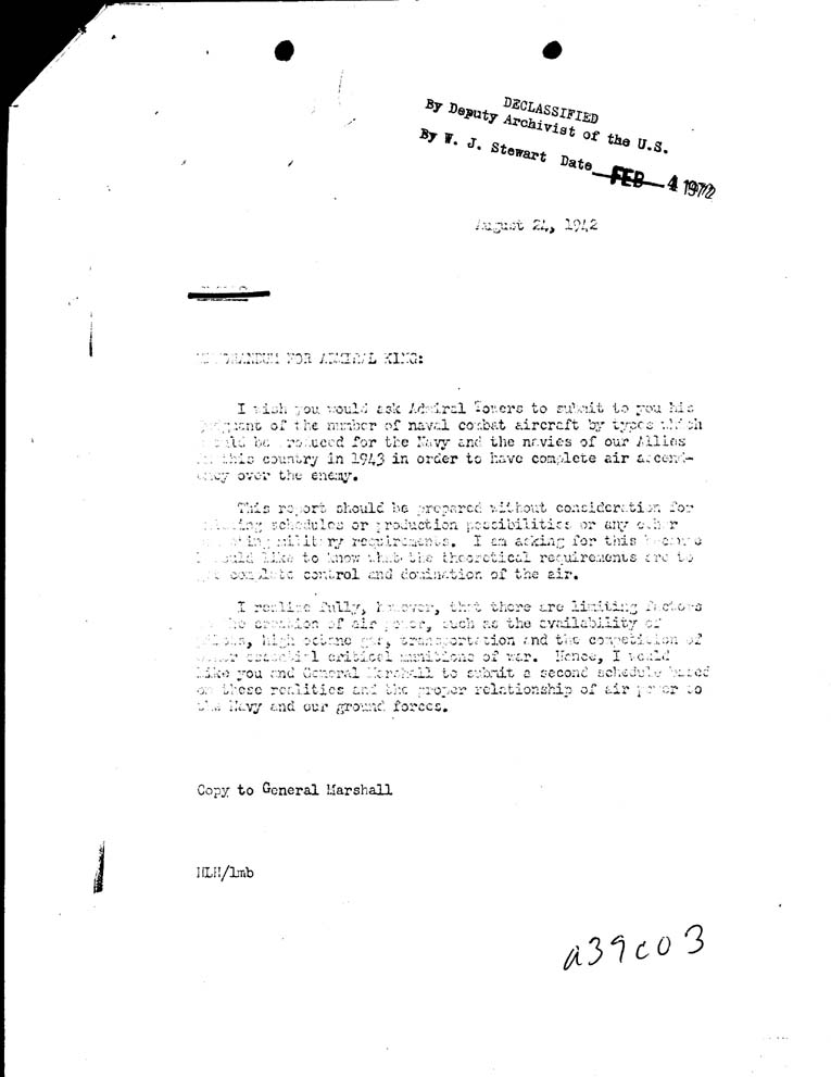 [a39c03.jpg] - Memorandum for Admiral King- August 24, 1942