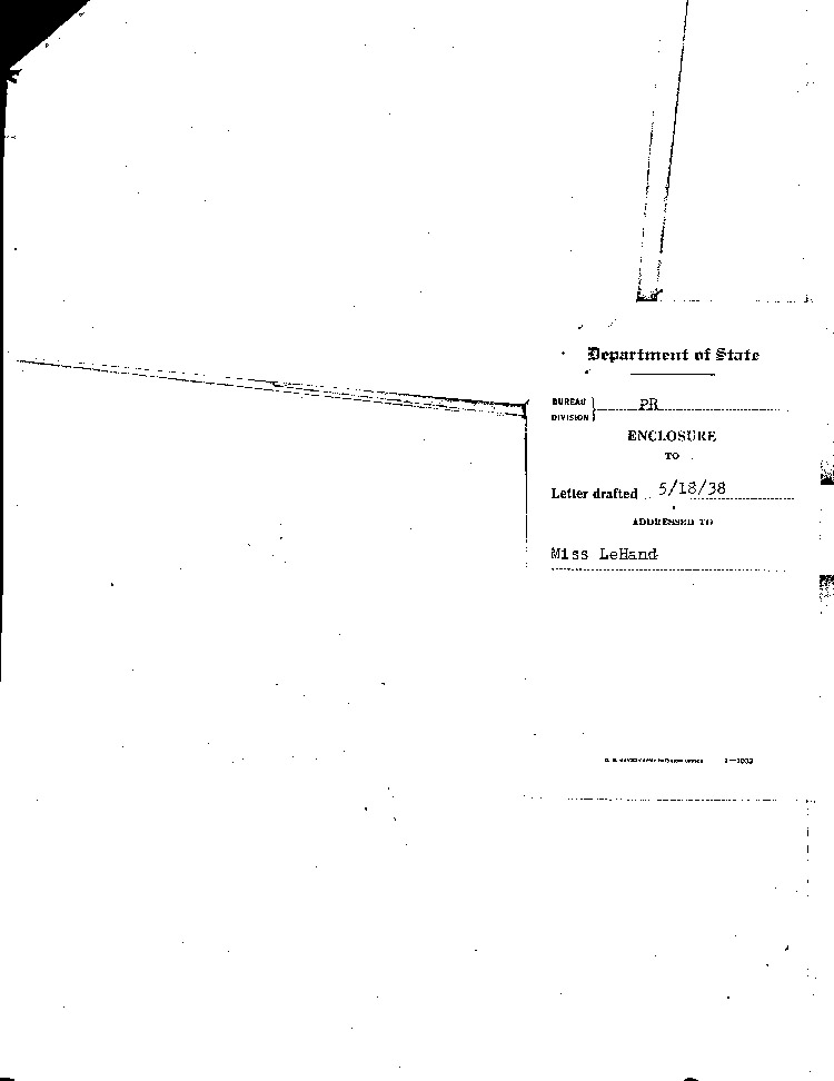 [a294af02.jpg] - note of enclosure 5/18/38