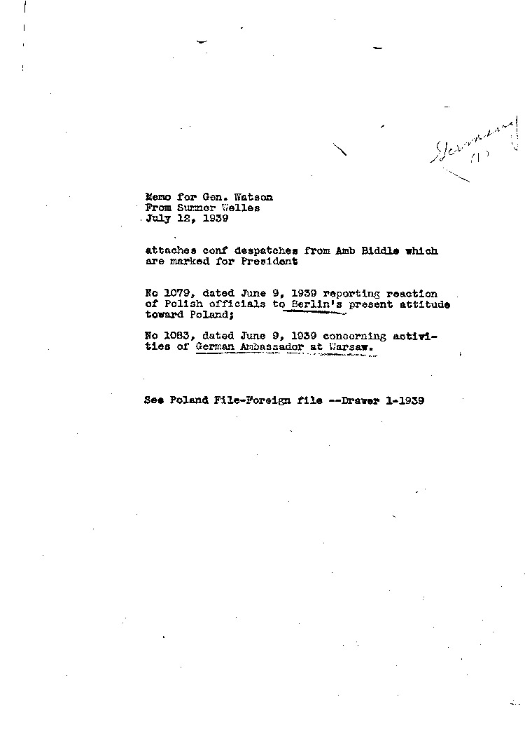 [a295m01.jpg] - Memo: Welles-->Gen. Watson 7/12/39