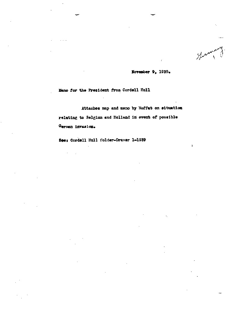 [a295z01.jpg] - memo: Hull-->FDR 11/9/39