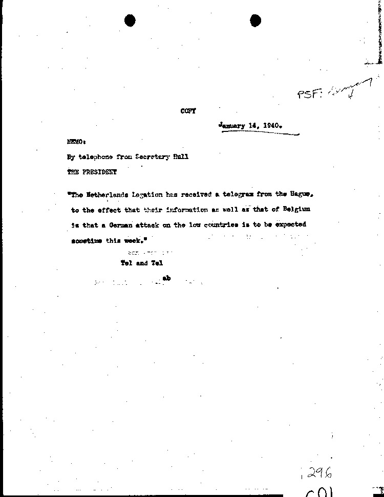 [a296c01.jpg] - memo: Cordell Hull-->FDR 1/14/40