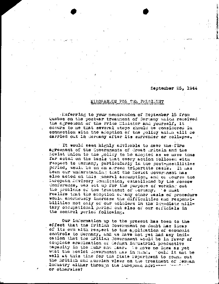 [a297e03.jpg] - Memorandum for the President 9/25/44