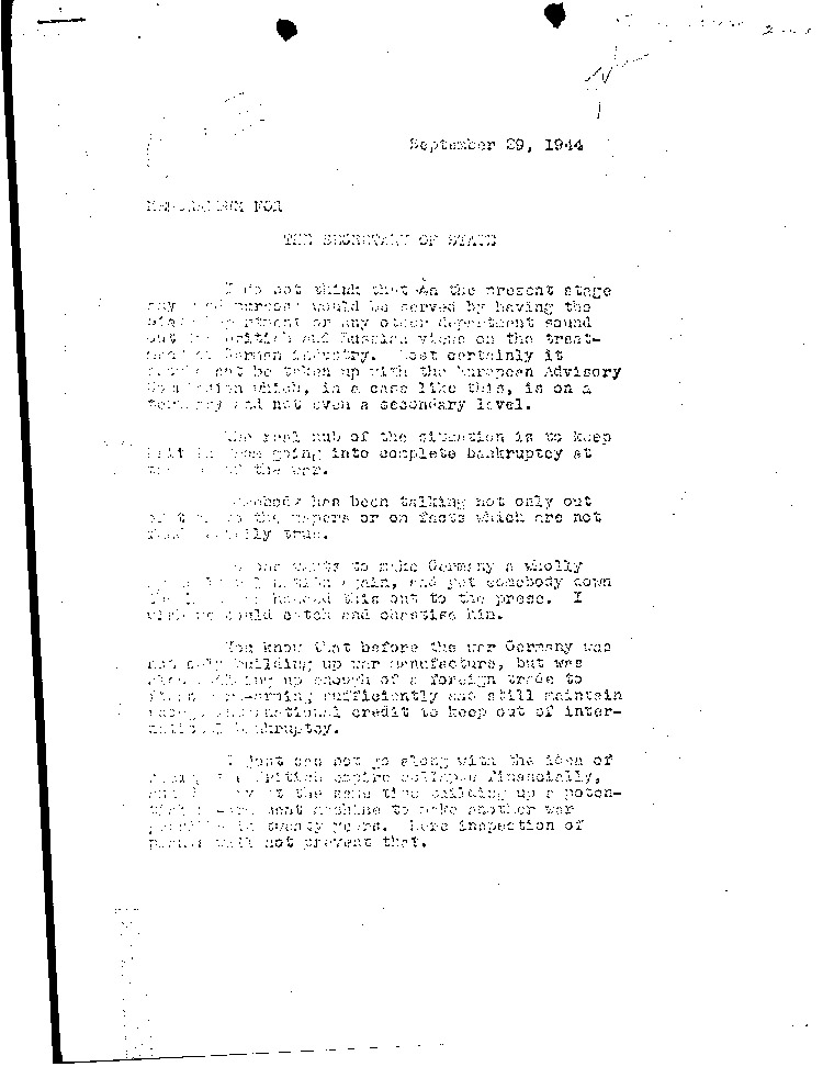 [a297i01.jpg] - Memorandum: FDR-->Hull 9/29/44