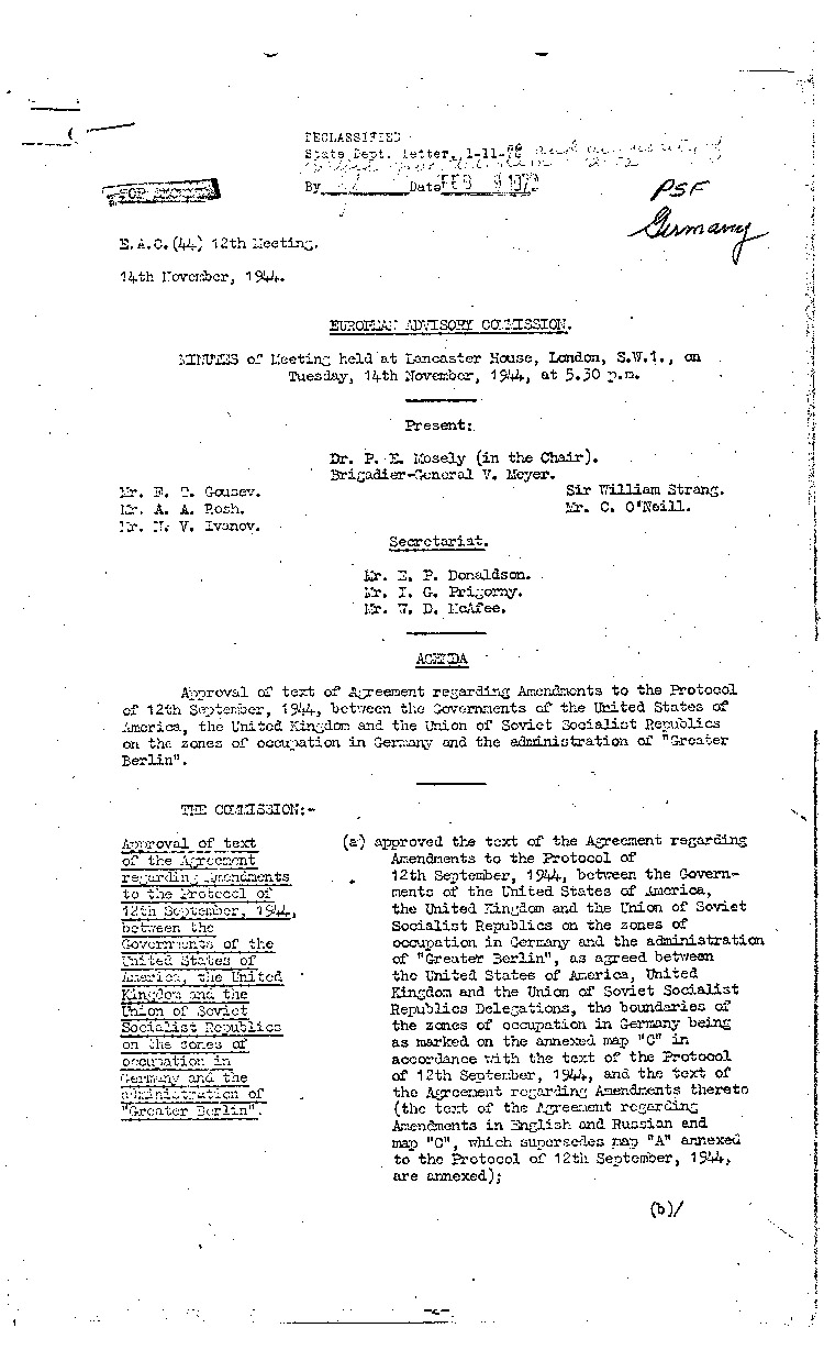 [a298e01.jpg] - Lancaster House, London, S.W.-->FDR, Letter,E.A.C.(44)12th meeting 11/14/44