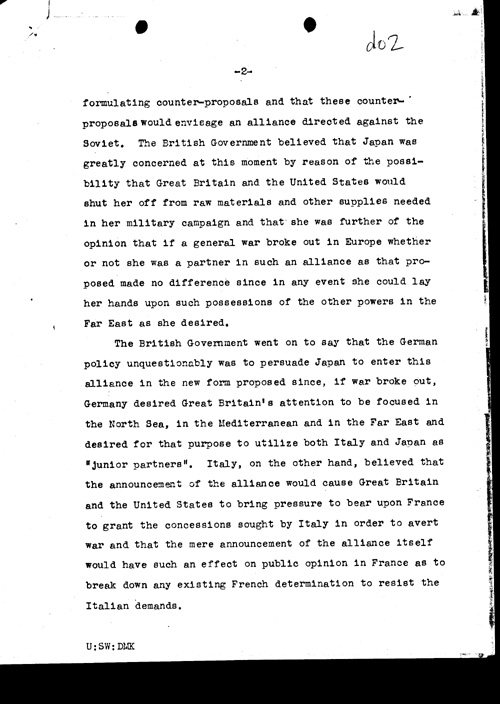 [a304d02.jpg] - Memo of conversation (participants: British Charge d'Affairs, Mr. V.A. L. Mallet; the Under Secretary) 2/6/39